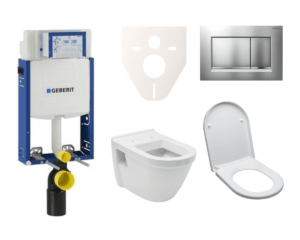 Cenovo zvýhodnený závesný WC set Geberit na zamurovanie + WC Vitra S50 SIKOGE2V7