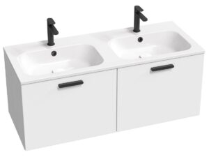 Kúpeľňová skrinka pod umývadlo Ravak Chrome II 120x47x49 cm biely lesk X000001747