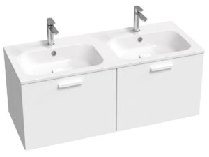 Kúpeľňová skrinka pod umývadlo Ravak Chrome II 120x47x49 cm biely lesk X000001779